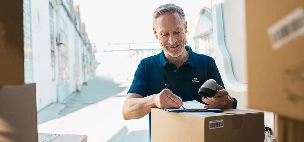 Man packing parts into a box