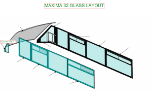 MAXIMA 32 FRONT QUARTER GLASS LEFT HAND