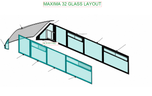 MAXIMA 32 FRONT QUARTER GLASS RIGHT HAND